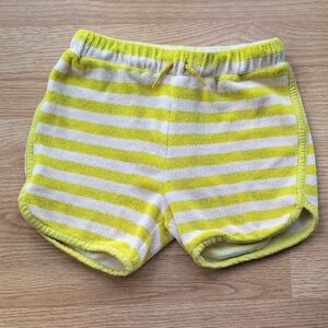 Hanna Andersson Yellow and White Striped French Teri Shorts